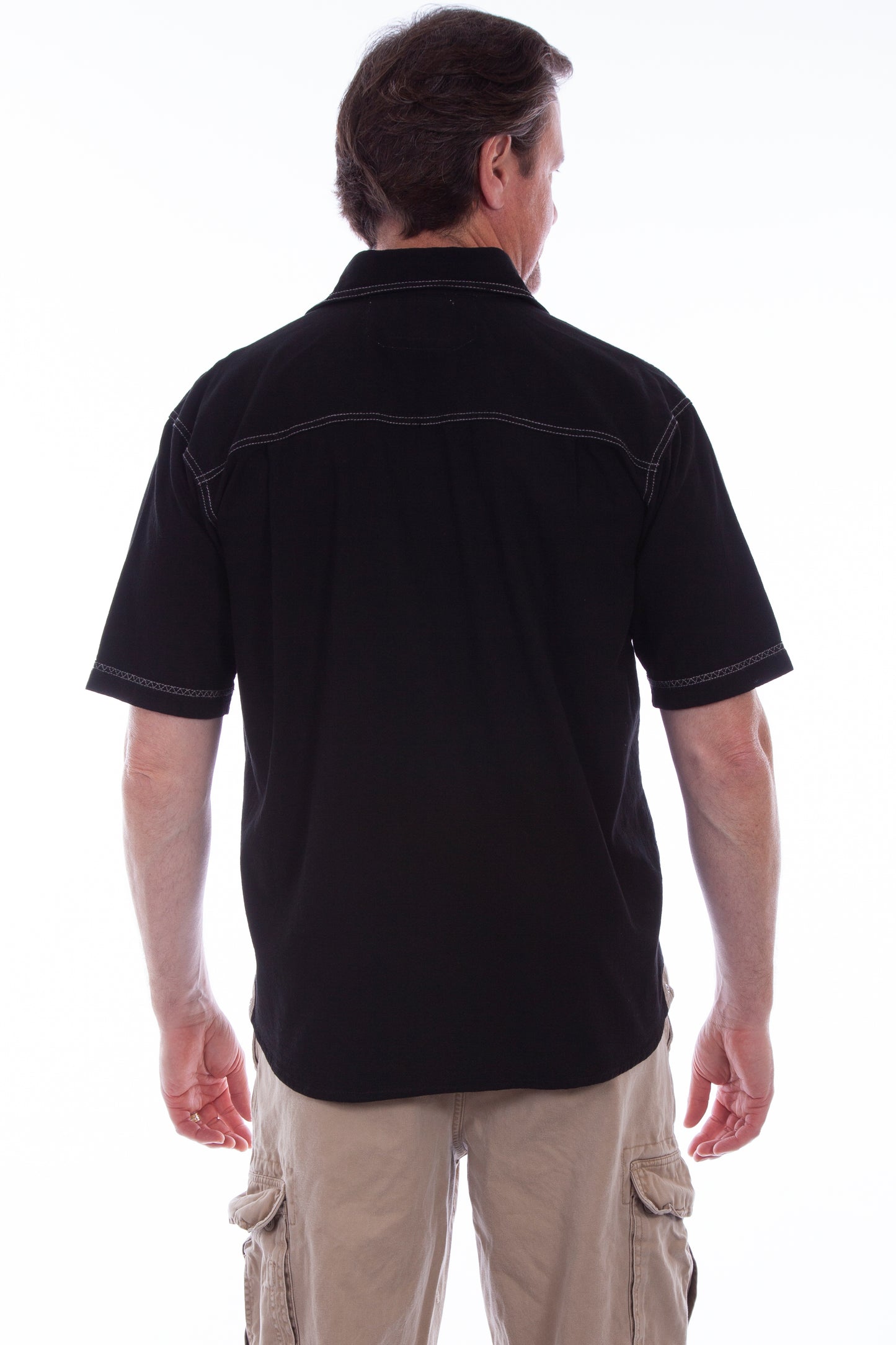 Scully Western Men's Ridgeline Button Front Shirt in Black