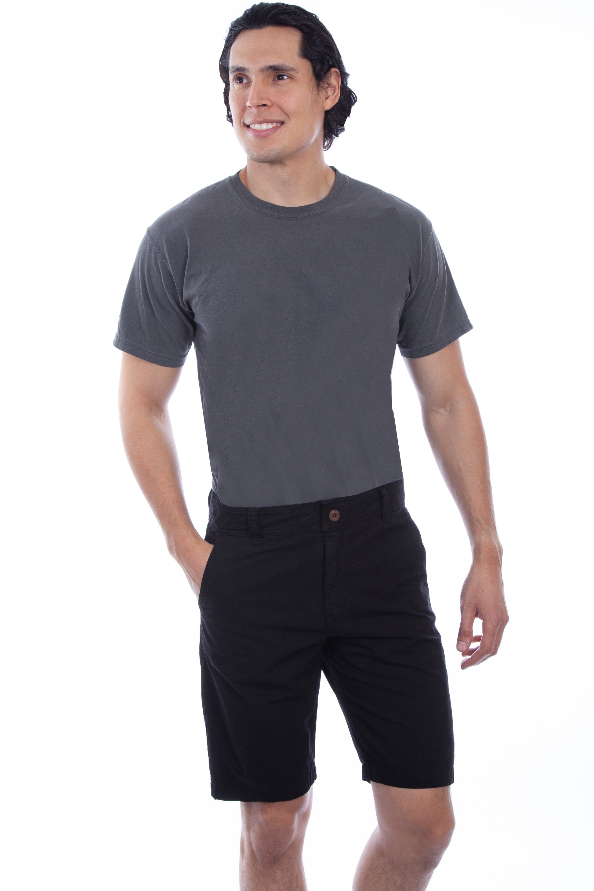 Scully Western Men's On Point Cotton Shorts in Gun Metal
