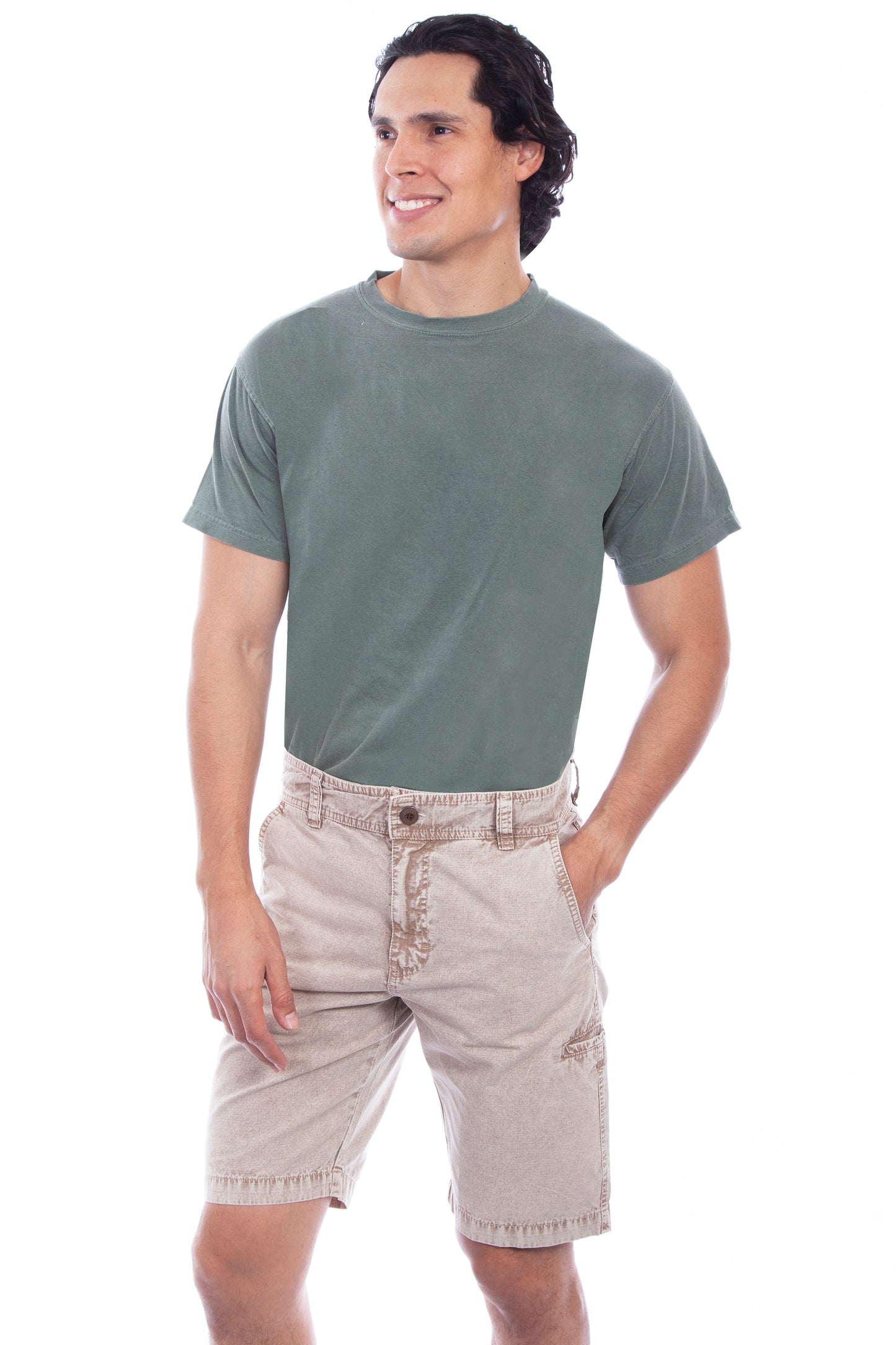 Scully Western Men's On Point Cotton Shorts in Stone
