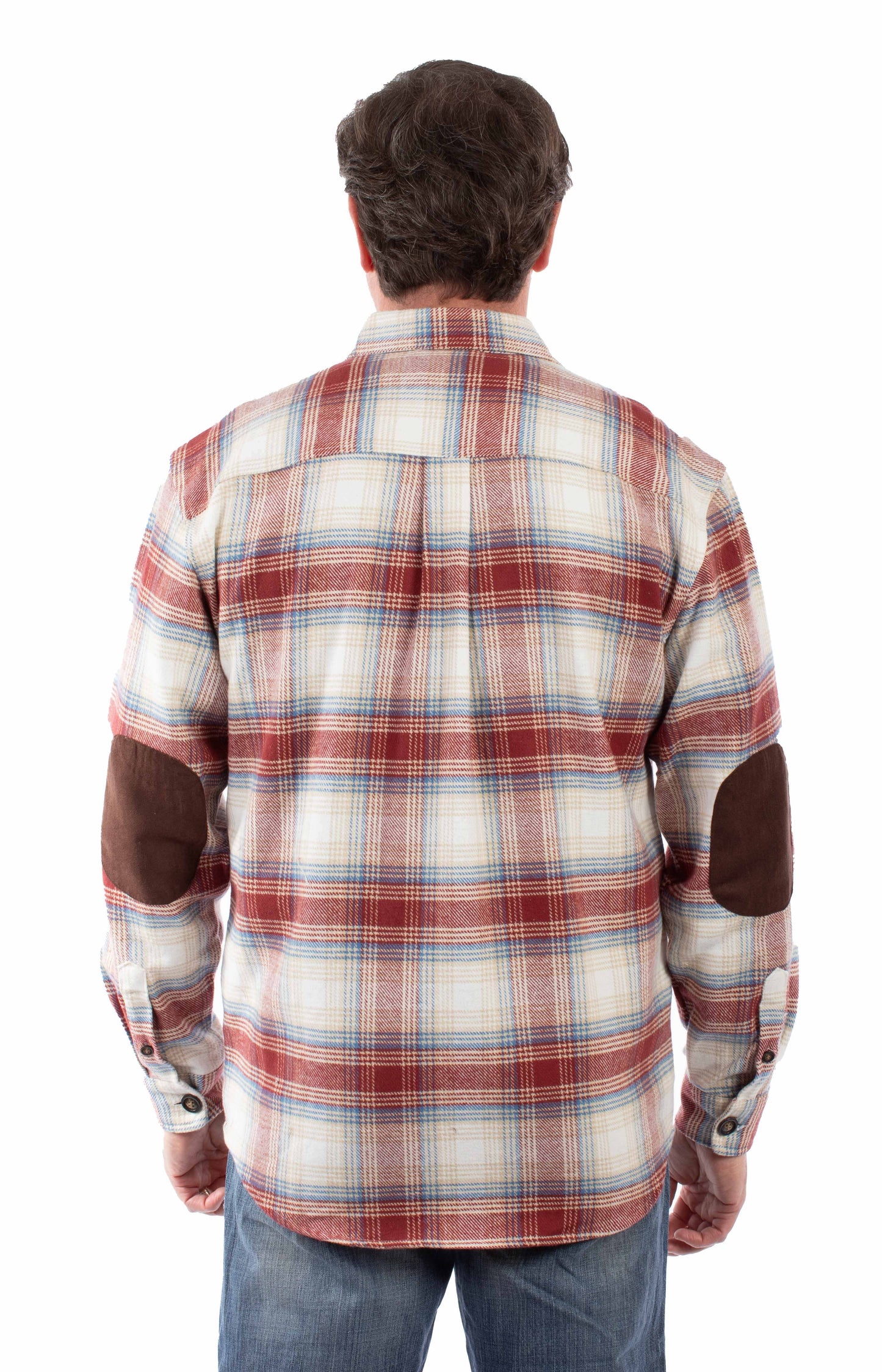 Scully Western Men's Brawny Flannel Plaid Button Shirt in Rust