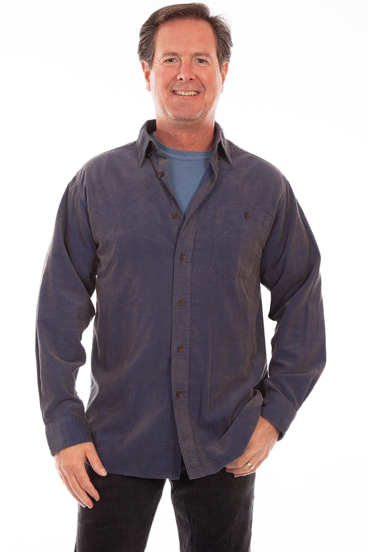 Scully Men's Cotton Corduroy Shirt in Blue
