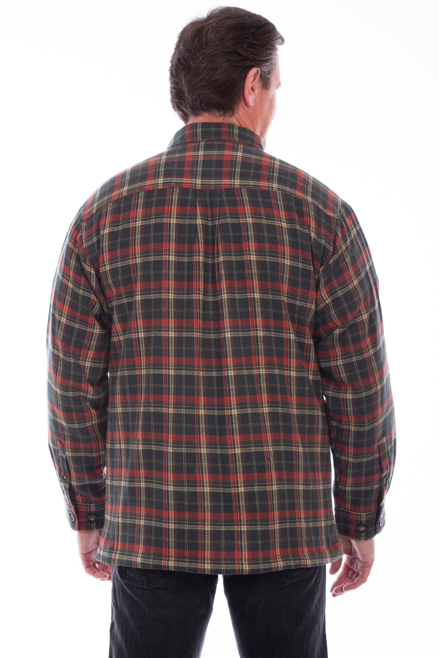 Scully Western Men's Flannel Sherpa Lined Jacket in Forest
