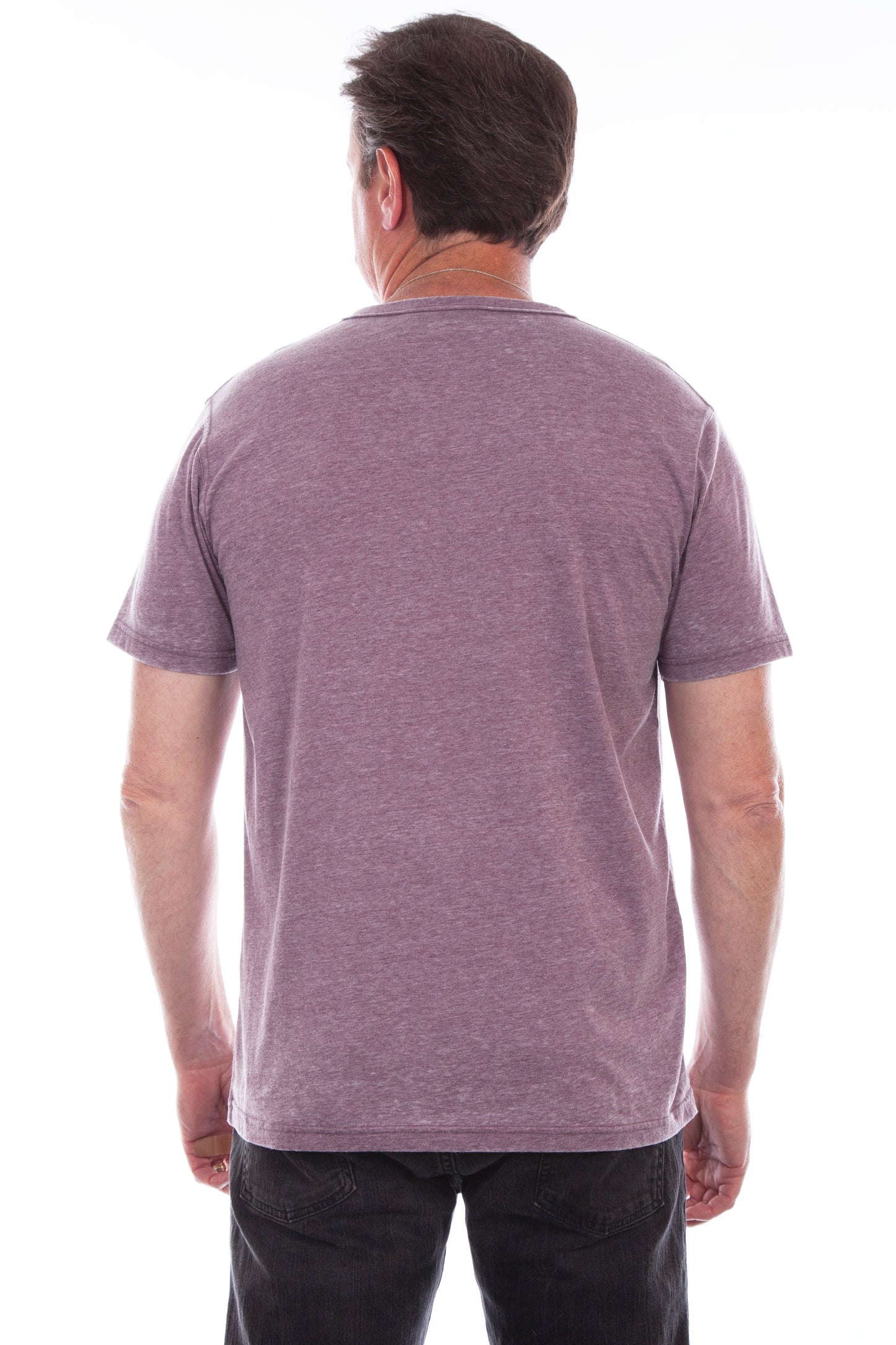 Scully Western Men's Henley Fitted T- Shirt in Wine