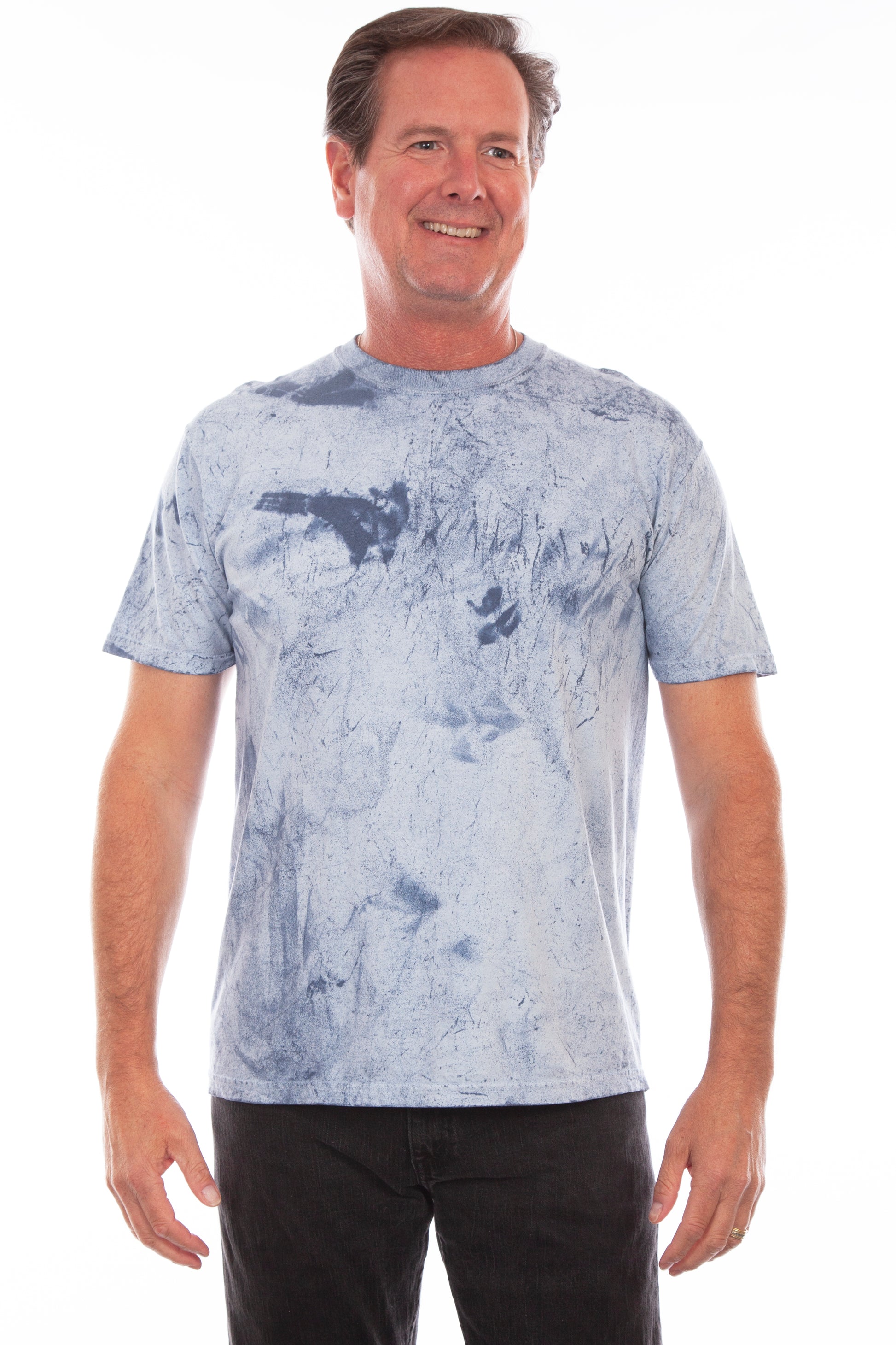 Scully Western Men's Ocean Mist Cotton T- Shirt in Blue