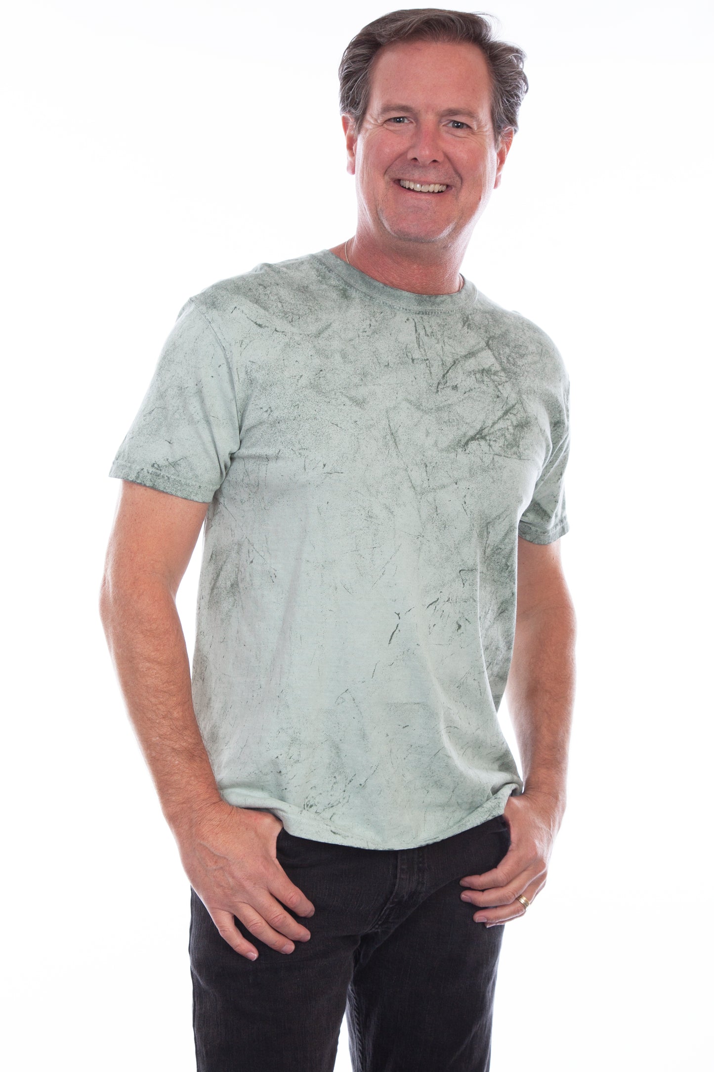 Scully Western Men's Ocean Mist Cotton T- Shirt in Green