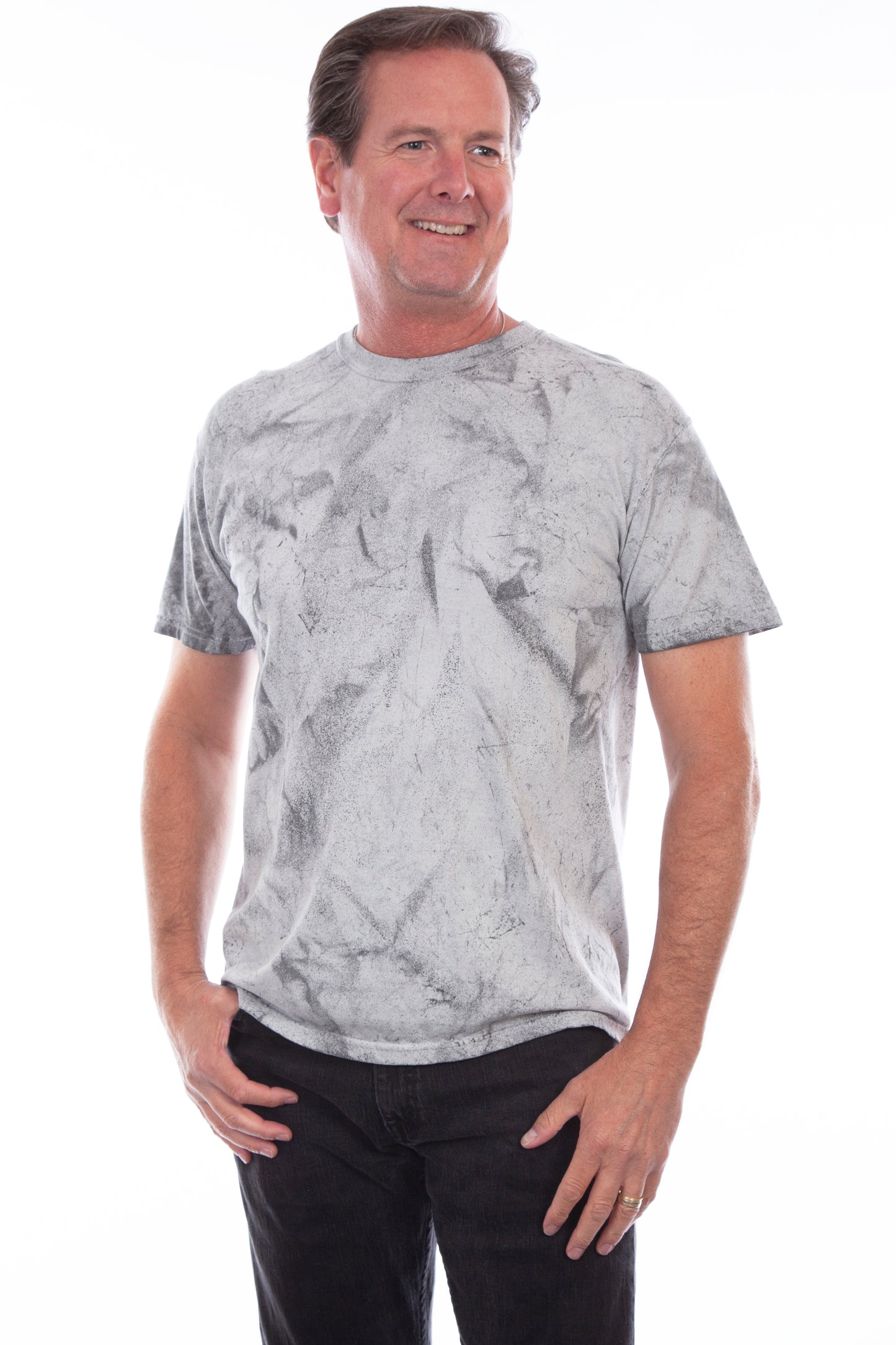 Scully Western Men's Ocean Mist Cotton T- Shirt in Grey