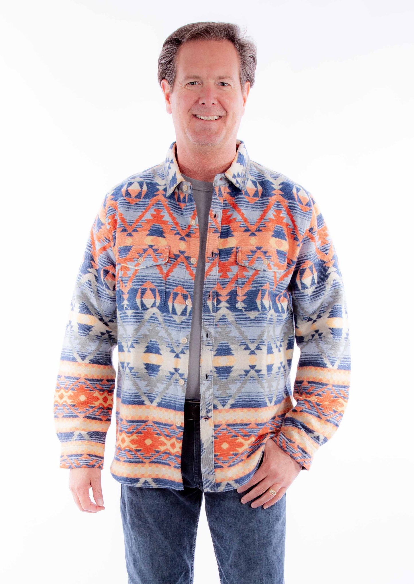 Scully Western Men's Aztec Southwest Button Jacket in Santa Fe