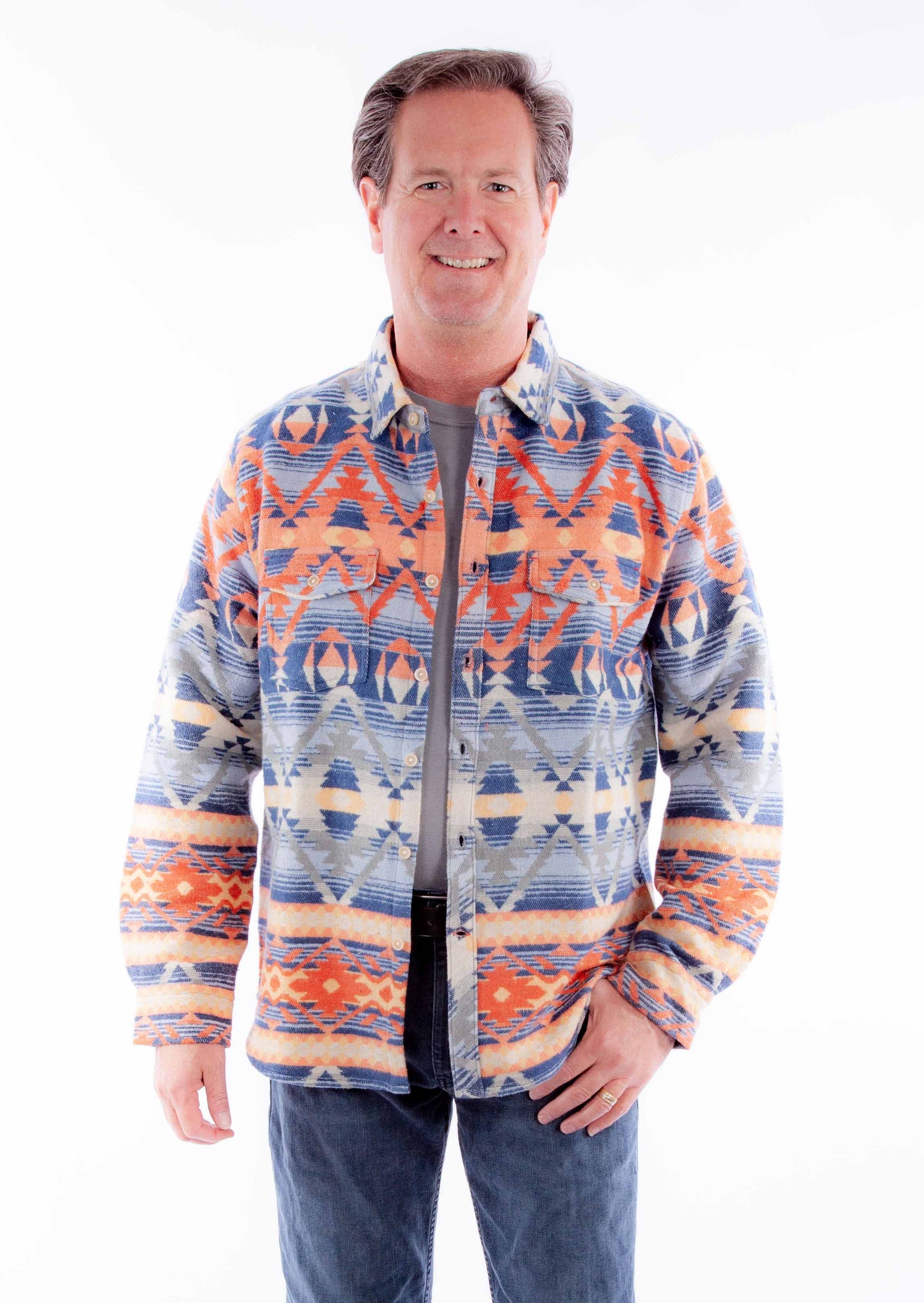 Scully Western Men's Aztec Southwest Button Jacket in Santa Fe
