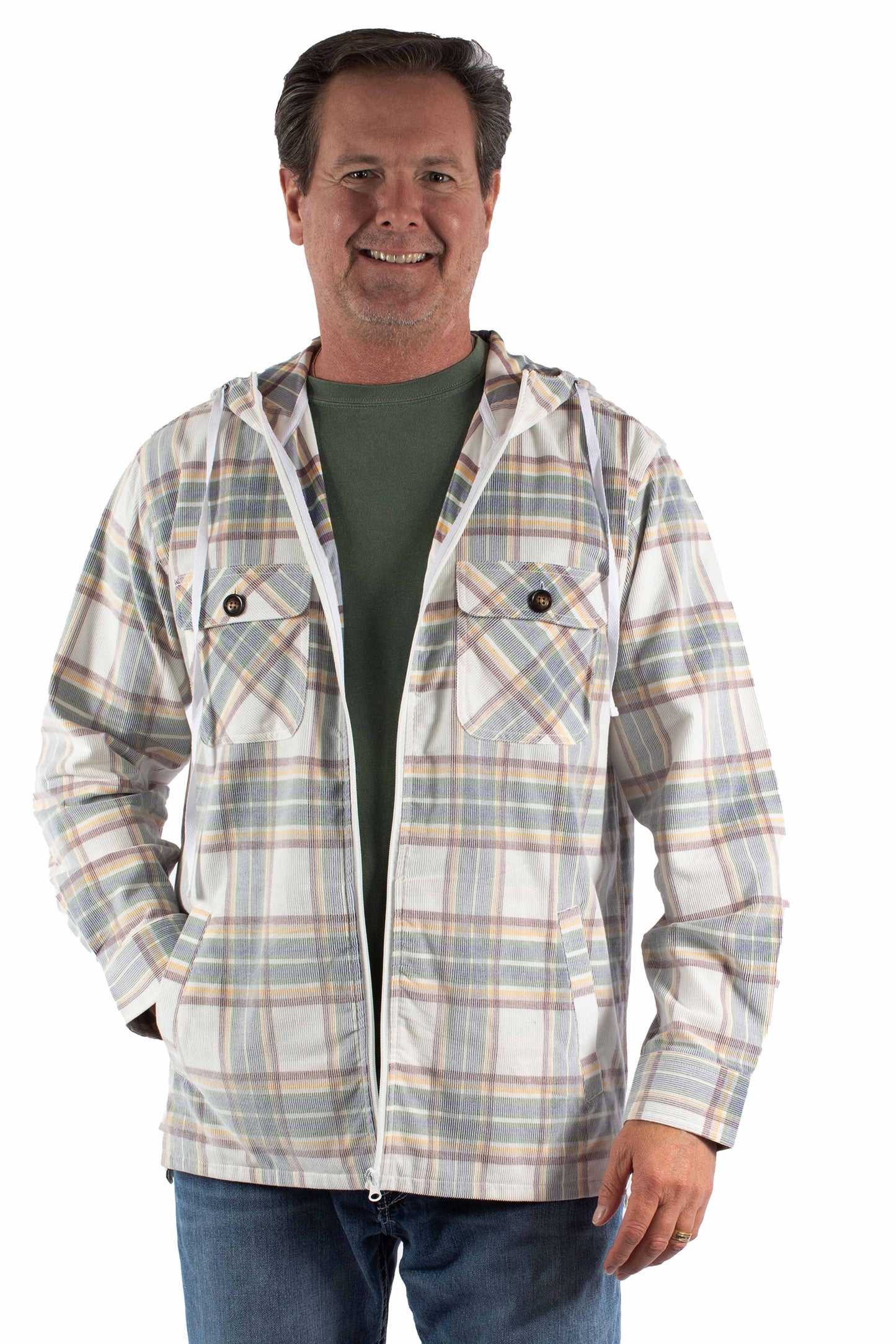 Scully Men's Unlined Corduroy Hoodie Color in Multi