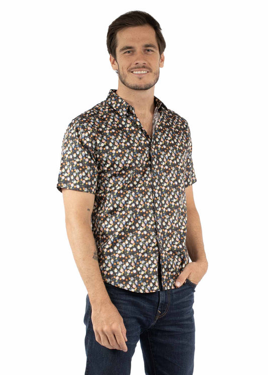 Scully Western Men's Short Sleeve Print Shirt in Multi Color