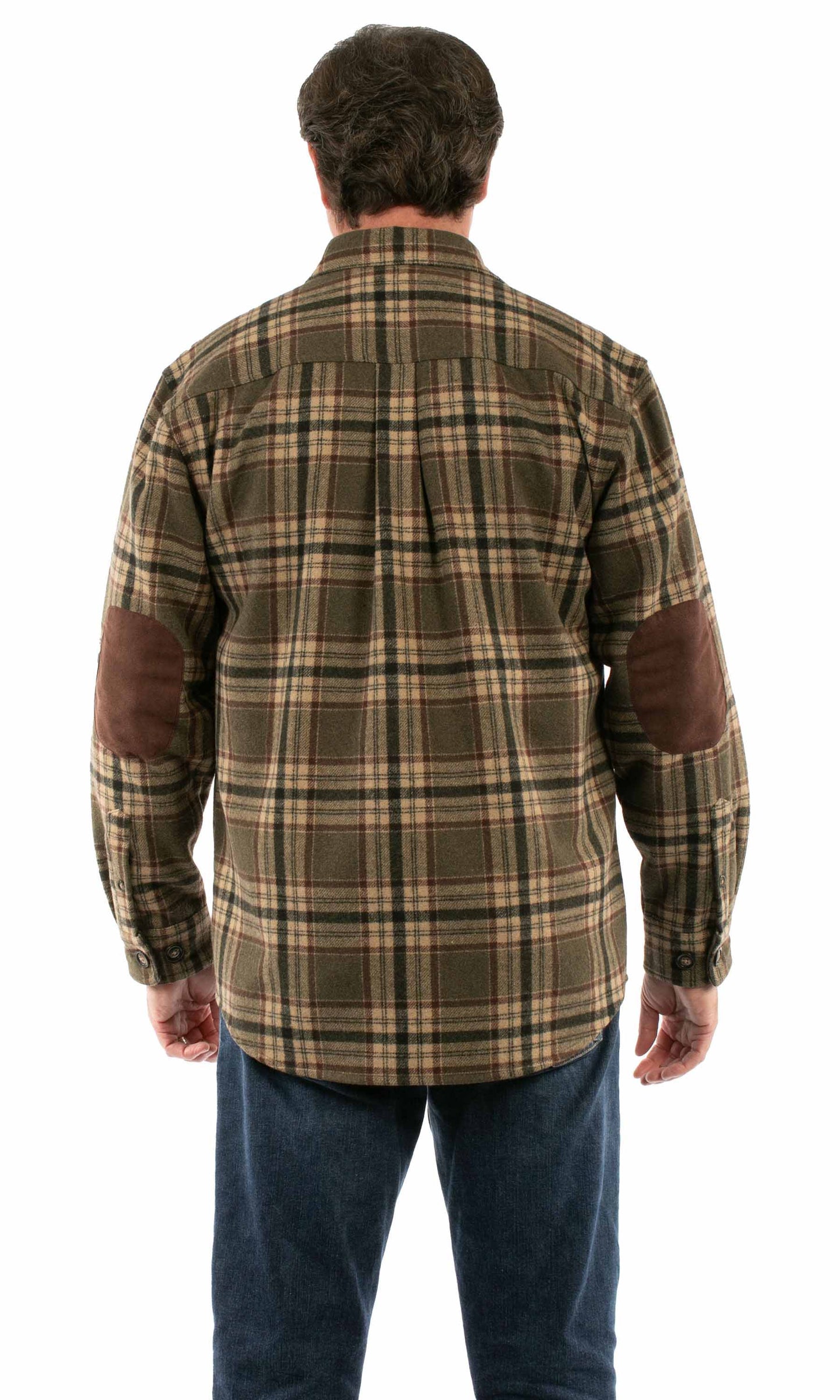 Scully Western Men's Heavy Weight Flannel Shirt in Olive