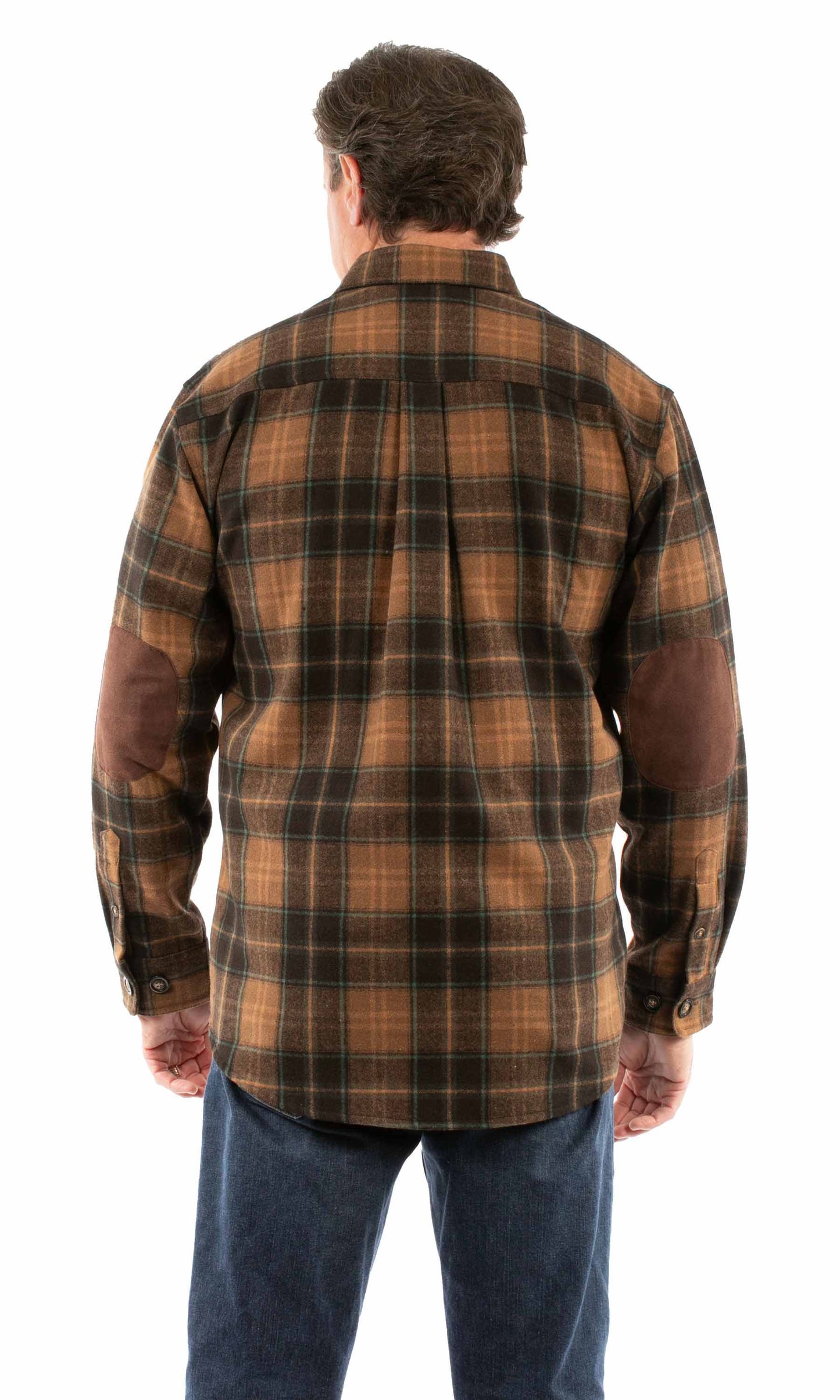 Scully Western Men's Heavy Weight Flannel Shirt in Brown