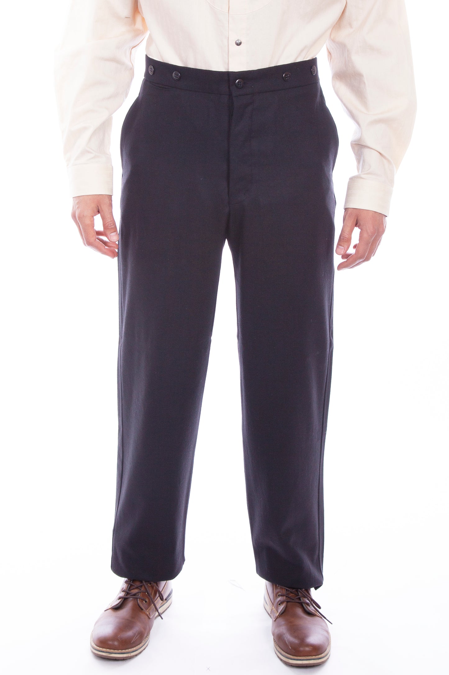 Scully Western Men's Wool Blend Dress Pants in Black