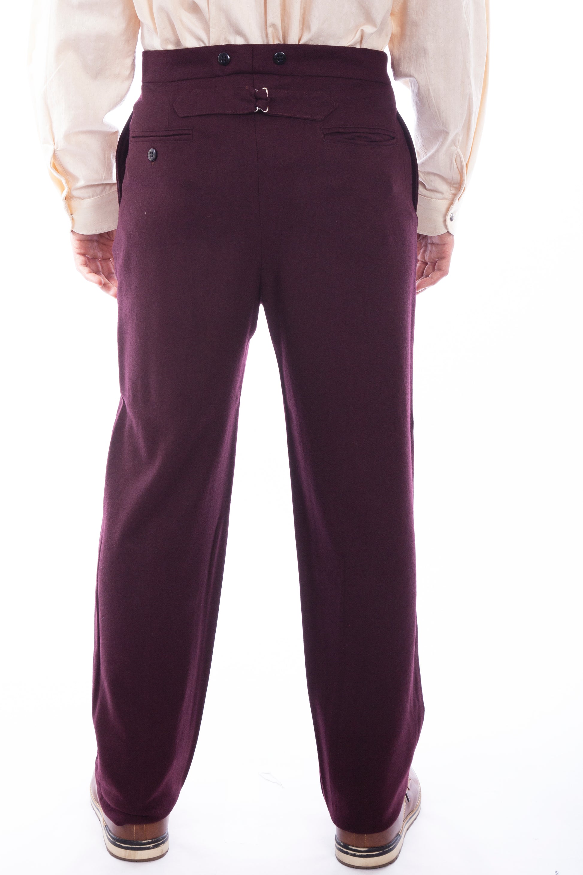 Scully Men's Wool Blend Gent Pant in Burgundy