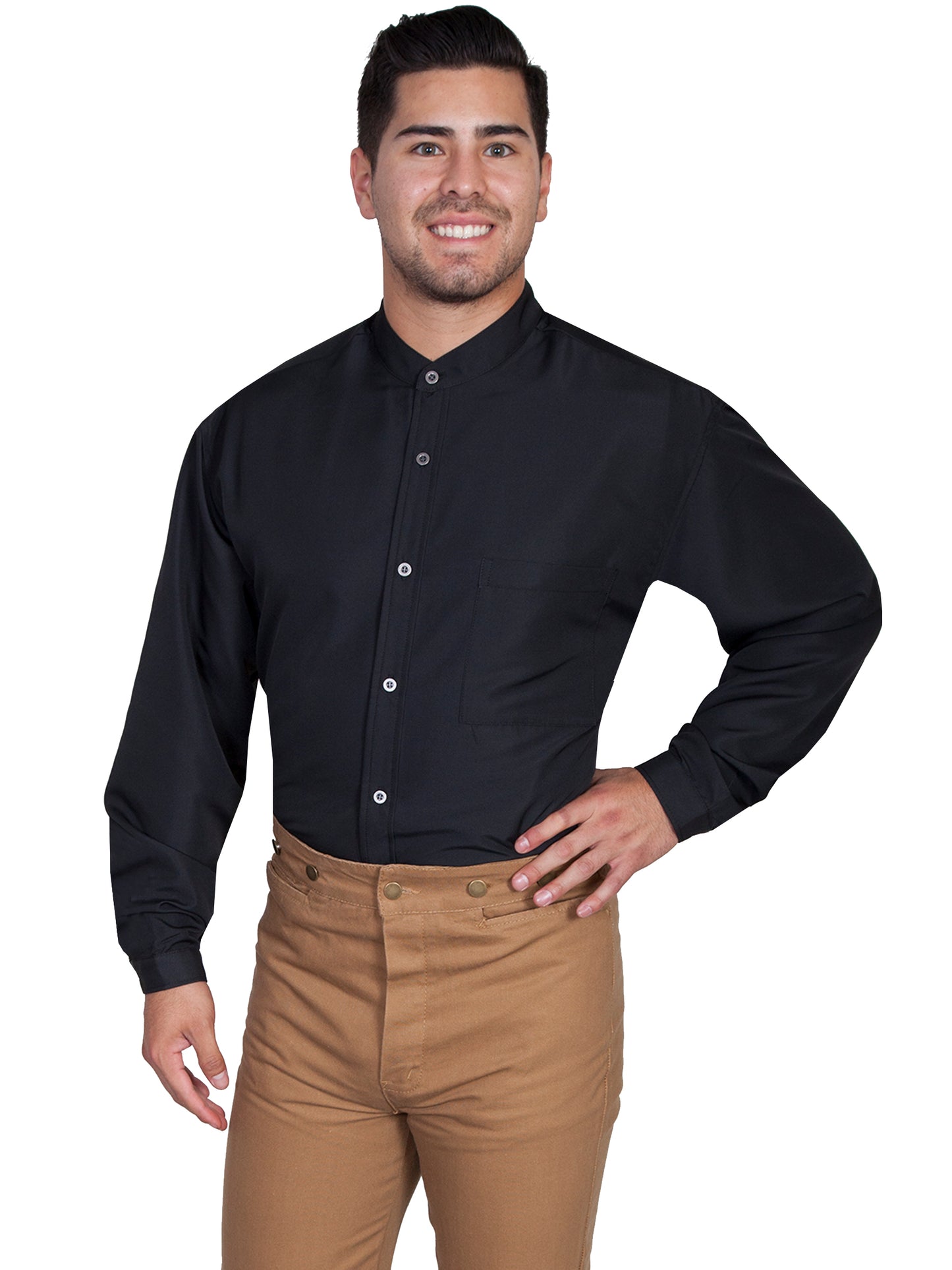 Scully Western Men's Moisture Wicking Button Shirt in Black
