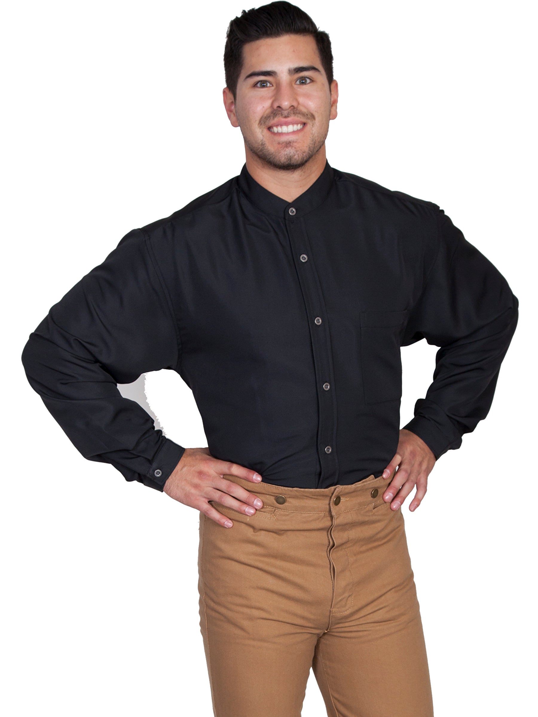 Scully Western Men's Moisture Wicking Button Shirt in Black