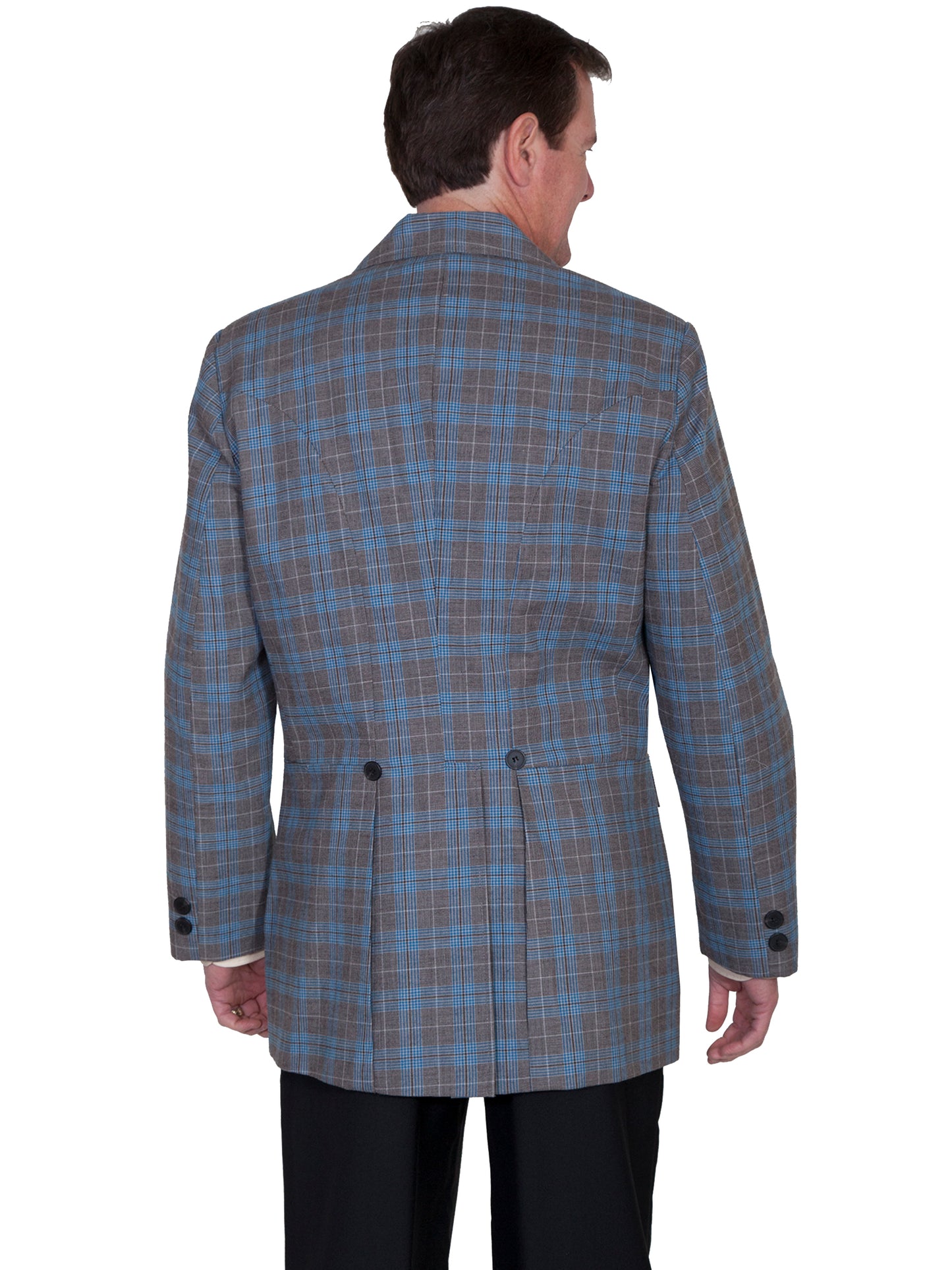 Scully Men's Plaid Town Coat in Blue