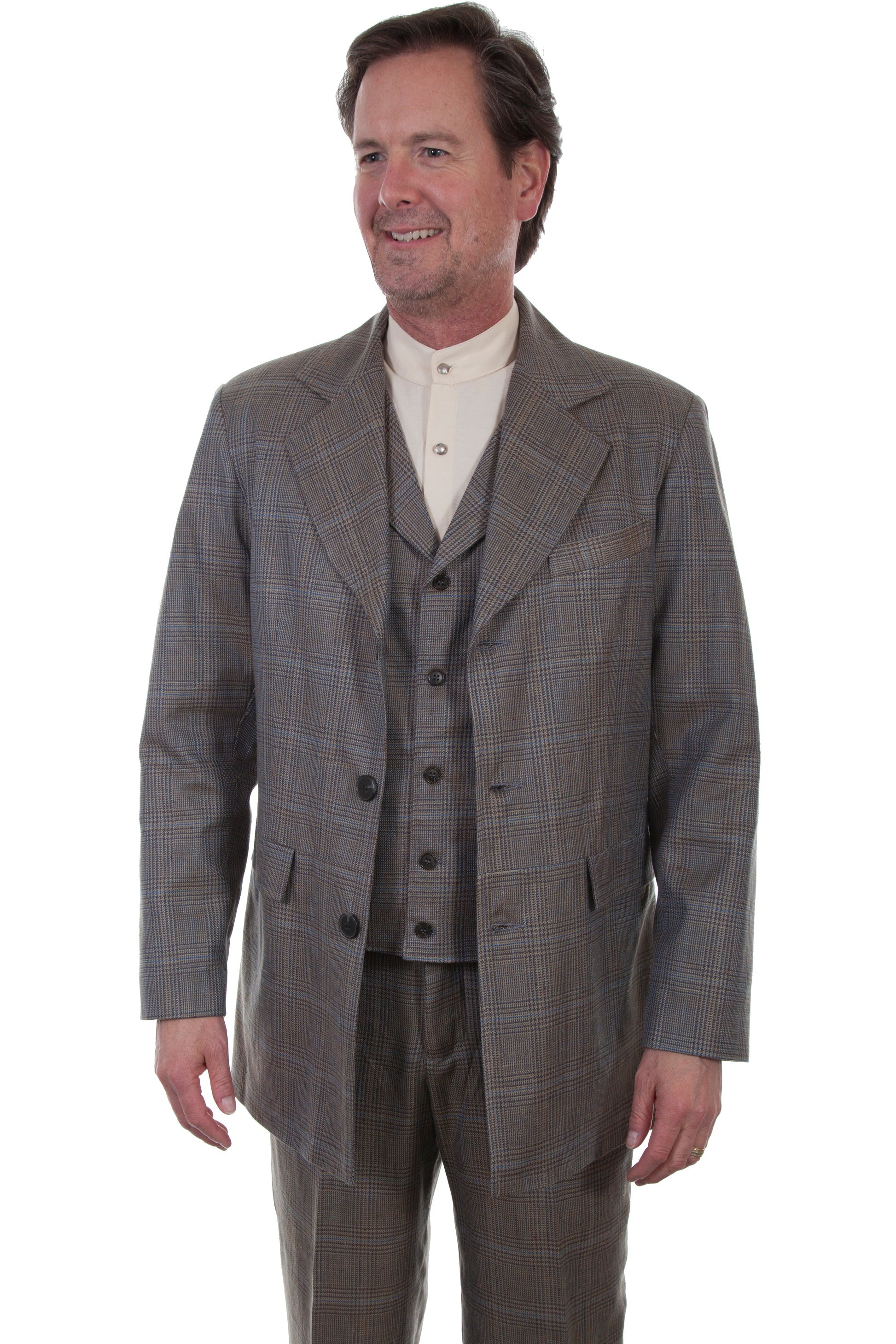 Scully Western Men's Three Button Plaid Town Coat in Multi Colors