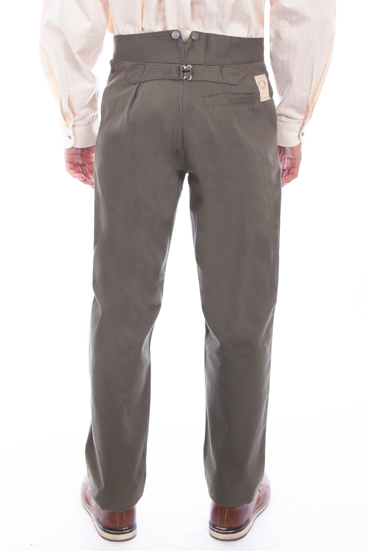 Scully Men's Herringbone Vigilante Pant in Army