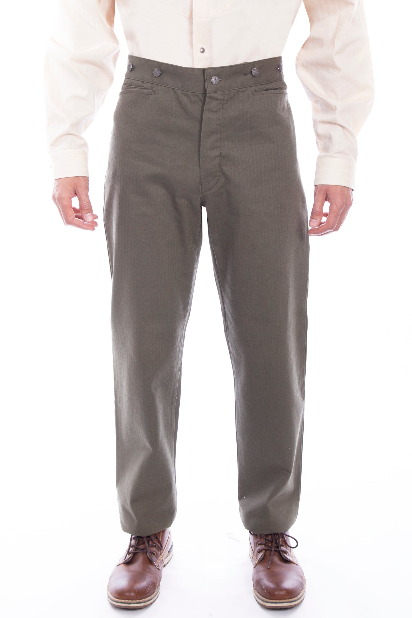 Scully Men's Herringbone Vigilante Pant in Army