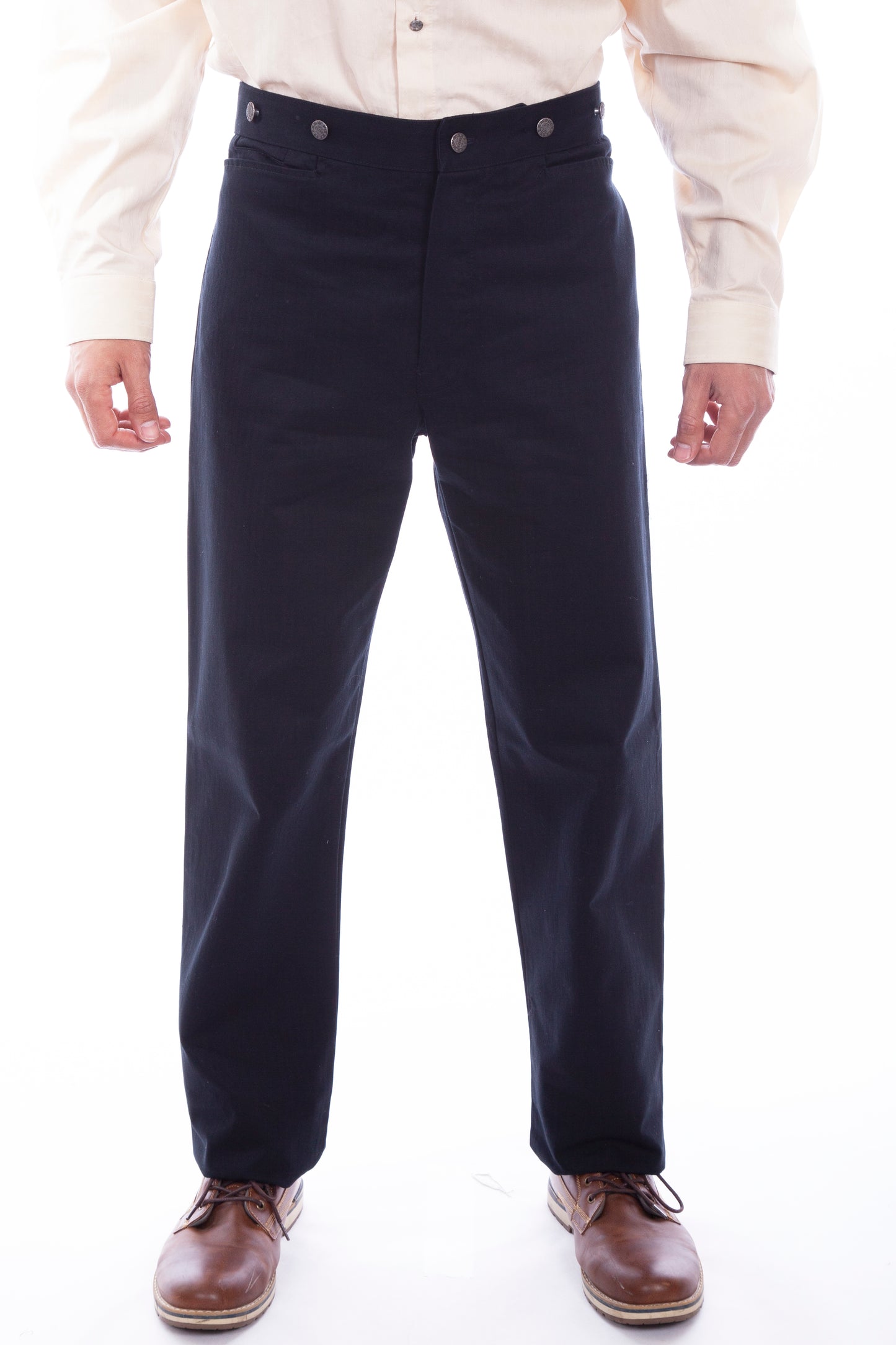 Scully Men's Herringbone Vigilante Pant in Black