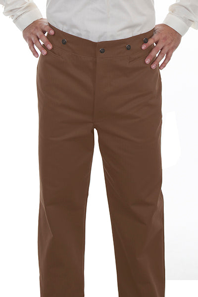 Scully Men's Herringbone Vigilante Pant in Brown