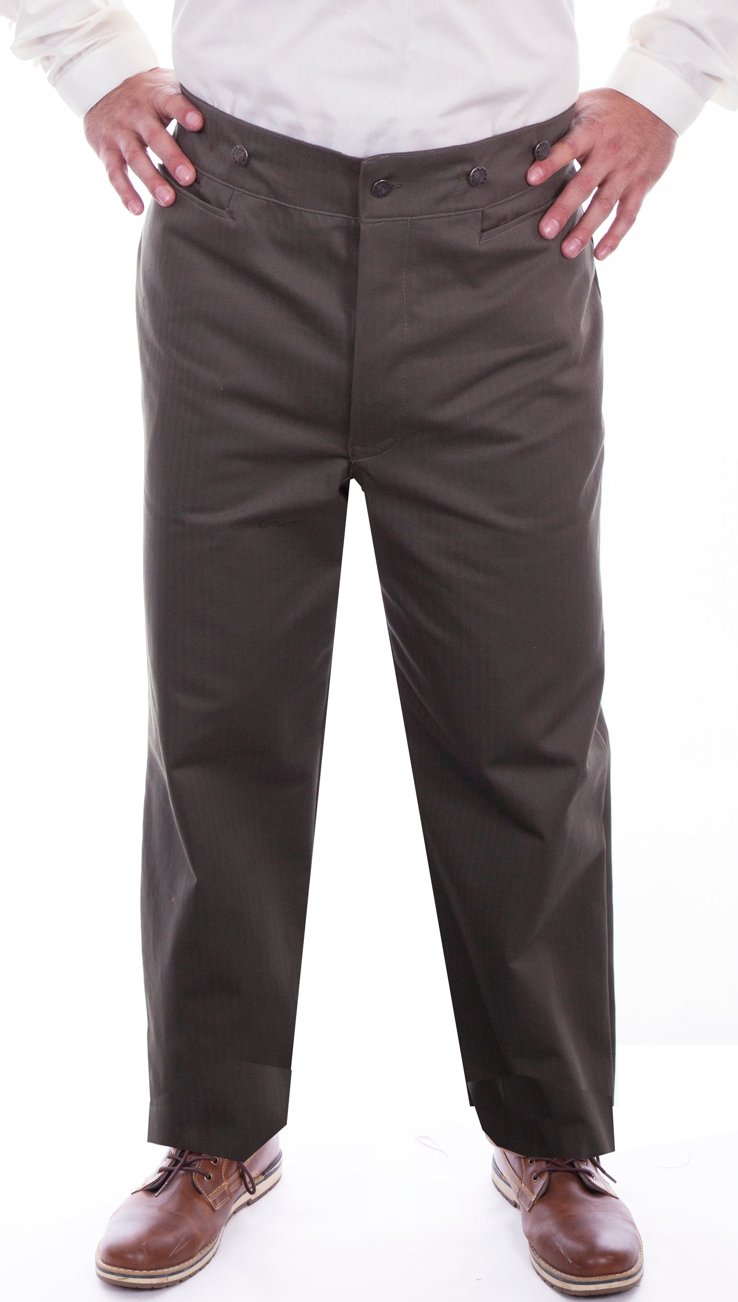Scully Men's Herringbone Vigilante Pant in Charcoal