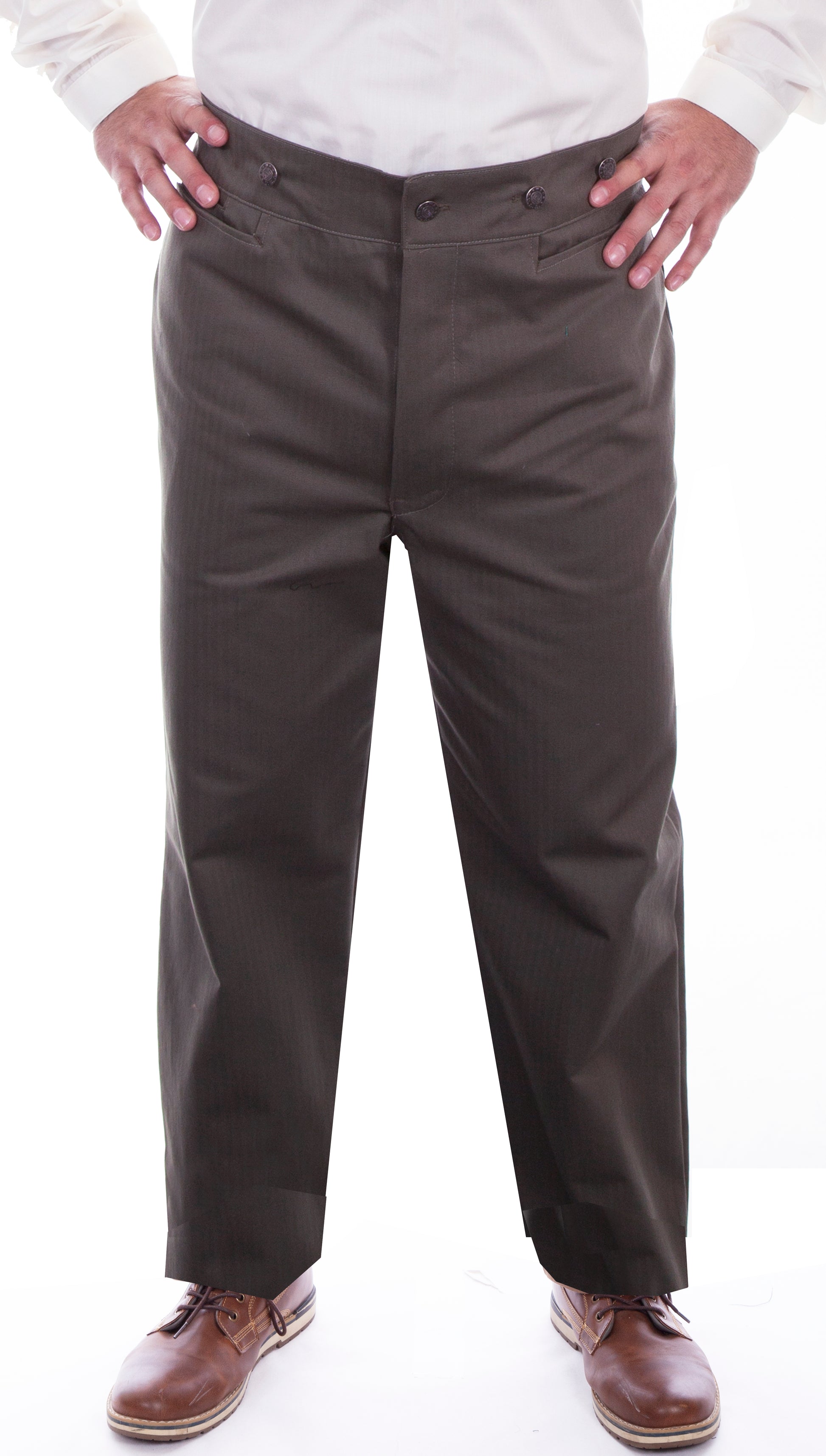 Scully Men's Herringbone Vigilante Pant in Charcoal