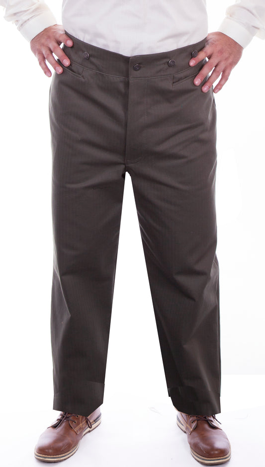 Scully Men's Herringbone Vigilante Pant in Charcoal