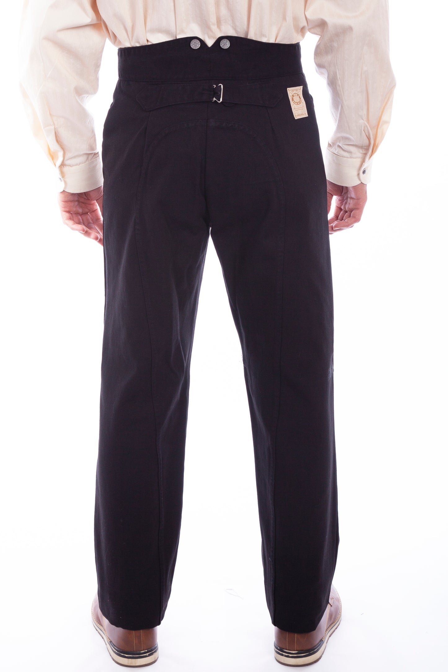 Scully Men's Wahmaker Canvas Saddle Seat Pants in Black
