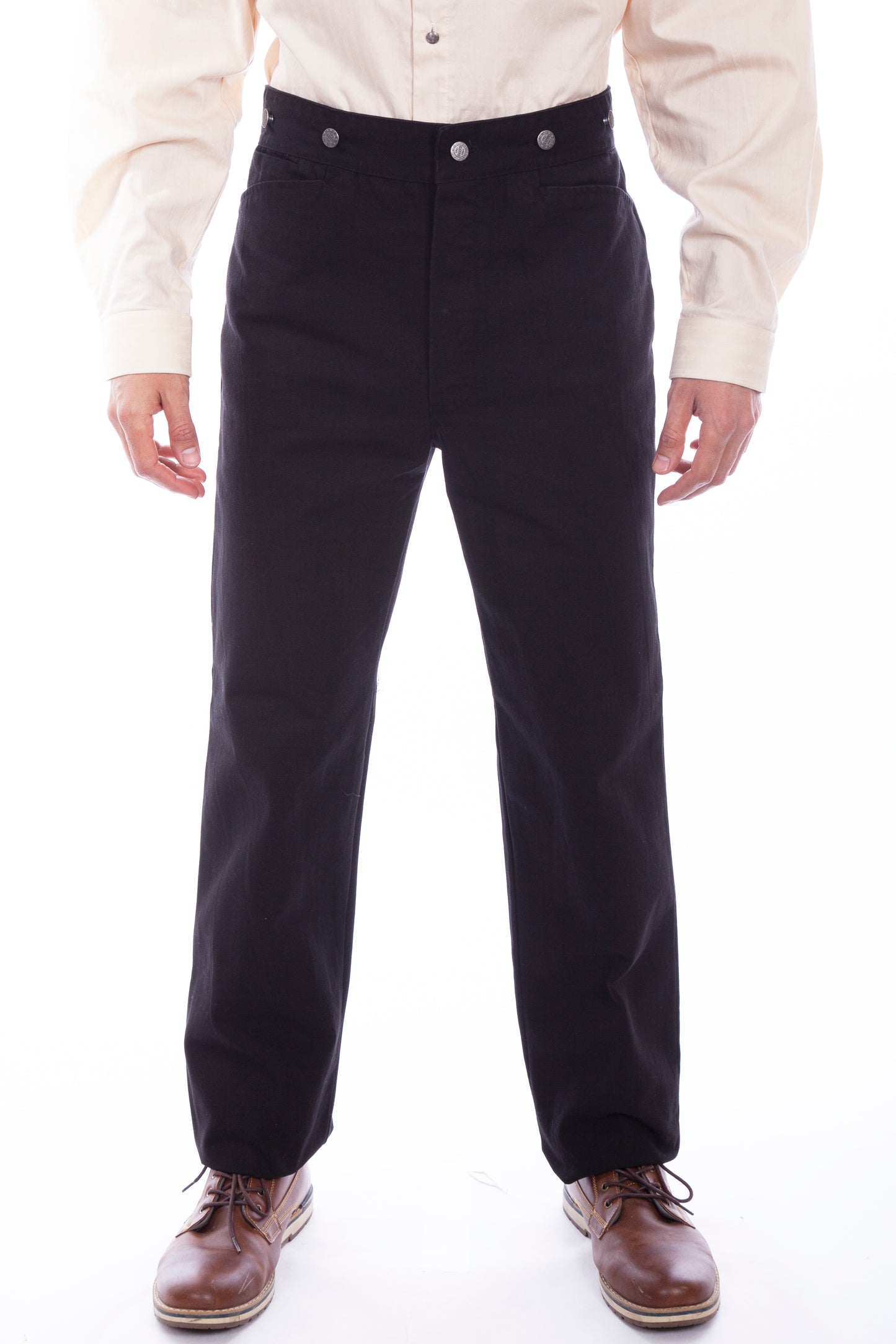 Scully Men's Wahmaker Canvas Saddle Seat Pants in Black