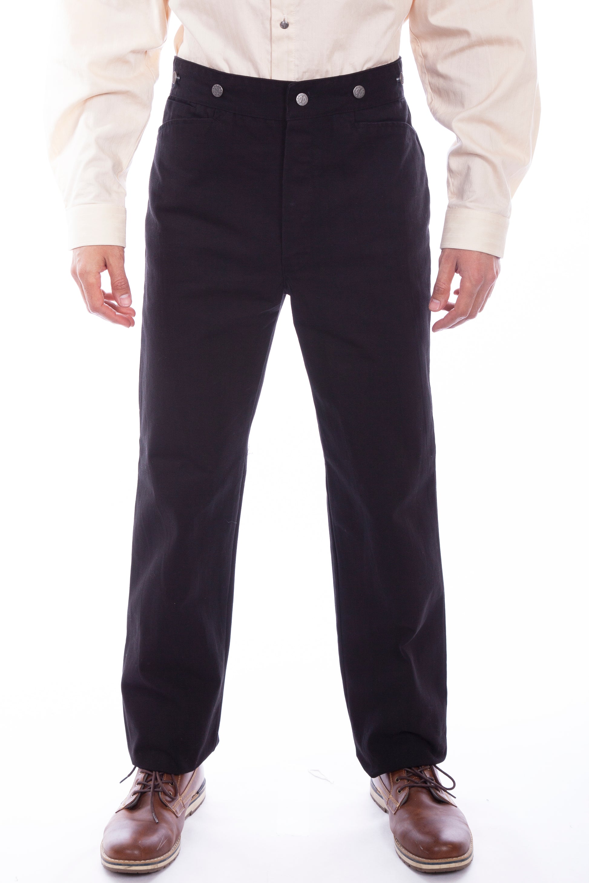 Scully Men's Wahmaker Canvas Saddle Seat Pants in Black