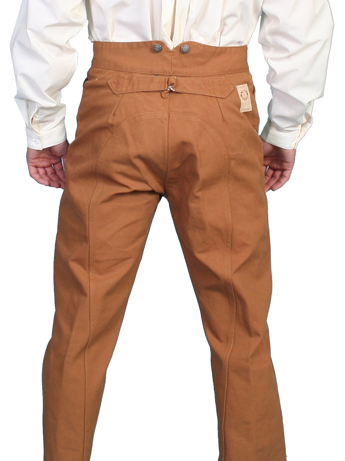 Scully Men's Wahmaker Canvas Saddle Seat Pants in Brown