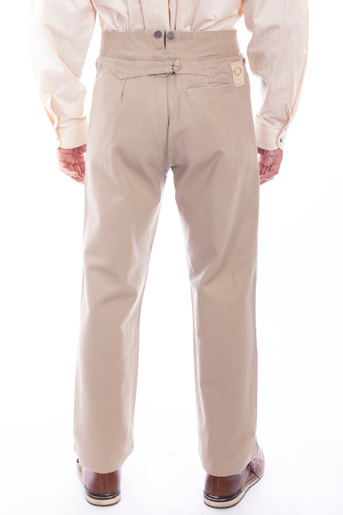 Scully Men's Wahmaker Canvas Saddle Seat Pants in Sand