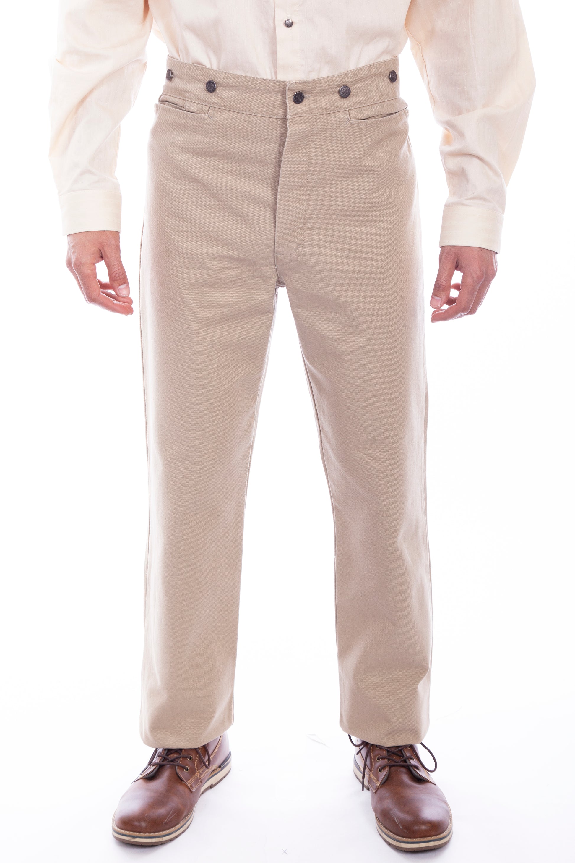 Scully Men's Wahmaker Canvas Saddle Seat Pants in Sand