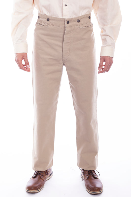 Scully Men's Wahmaker Canvas Saddle Seat Pants in Sand