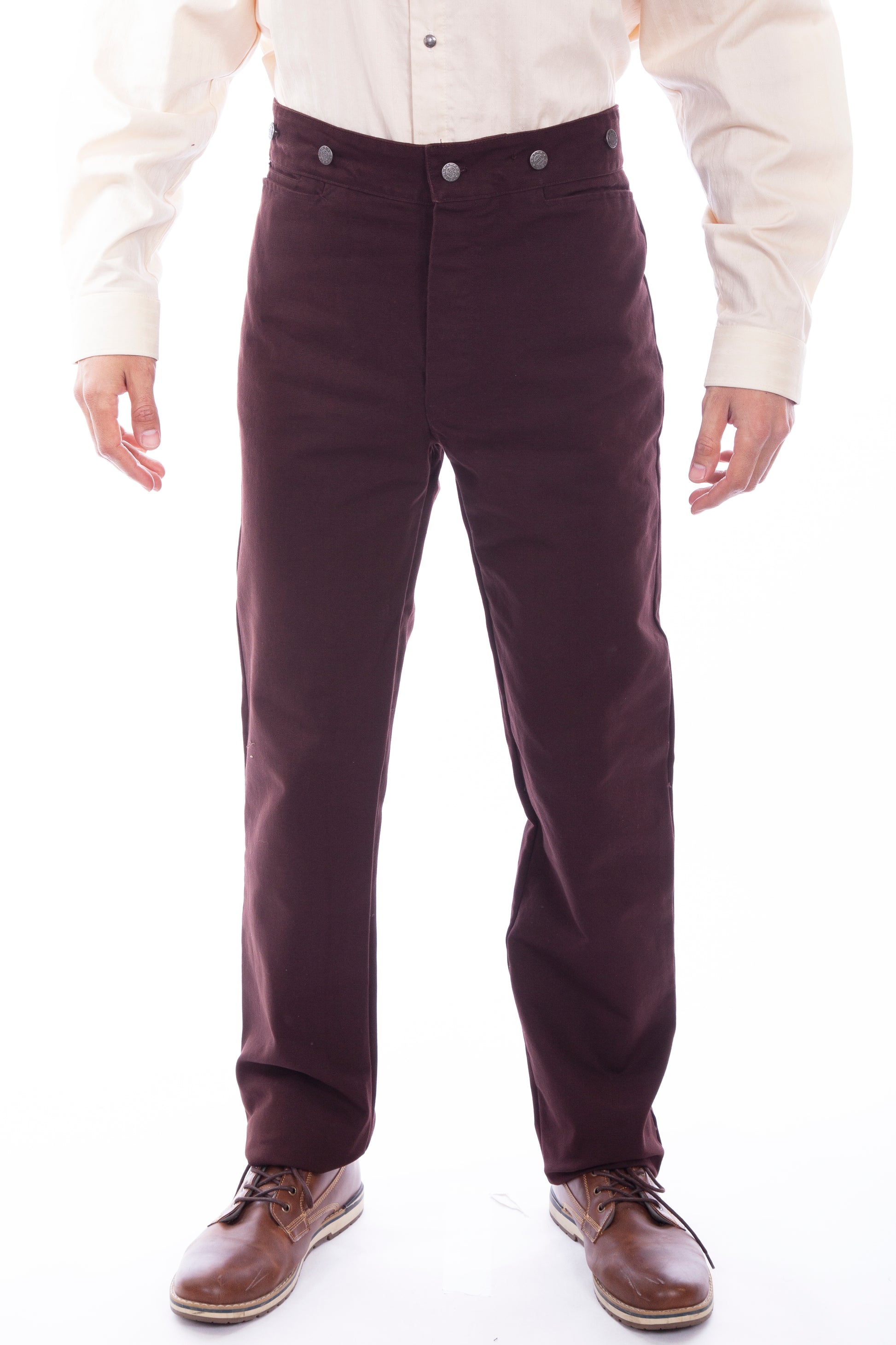 Scully Men's Wahmaker Canvas Saddle Seat Pants in Walnut