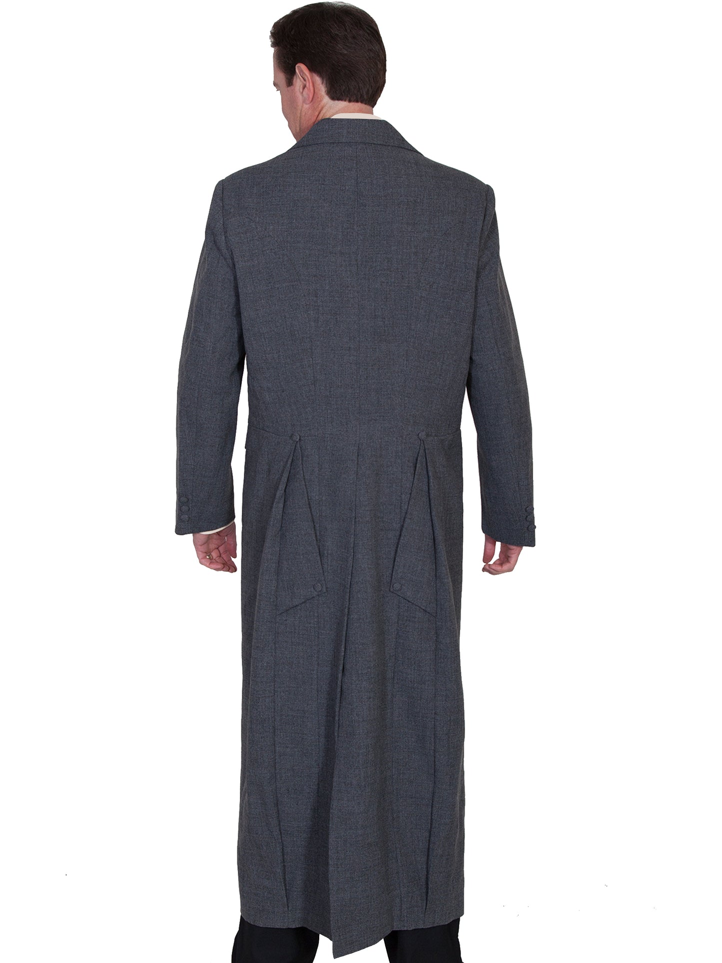 Scully Men's Full Length Frock Coat in Heather Grey