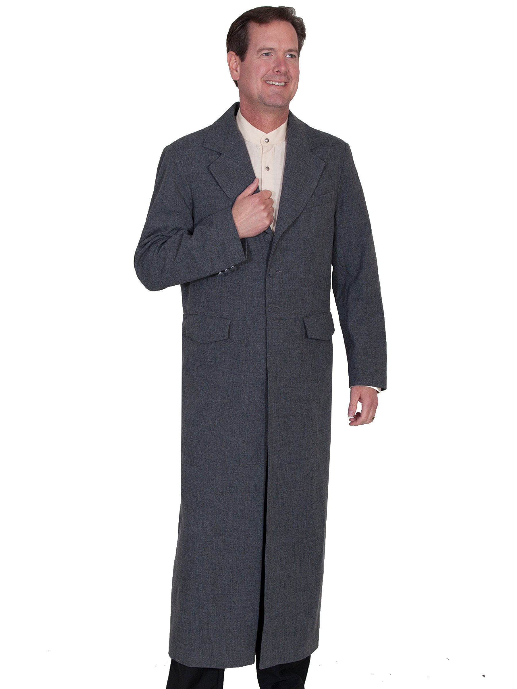 Scully Men's Full Length Frock Coat in Heather Grey