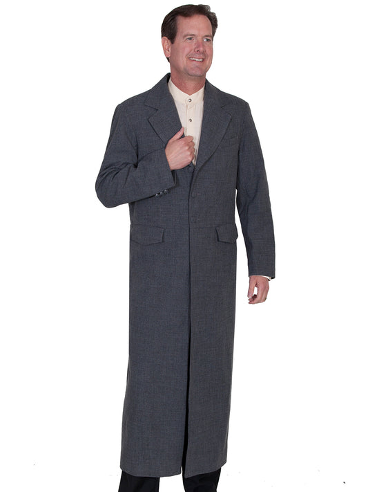 Scully Men's Full Length Frock Coat in Heather Grey