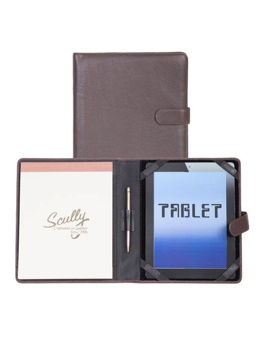 Scully Men's Tablet Cover Padfolio in Chocolate