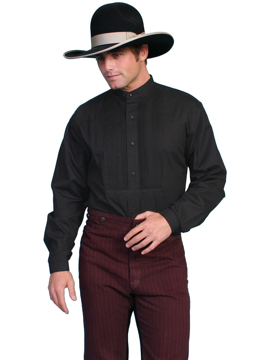 Scully Men's Wahmaker Old West Gambler Shirt in Black