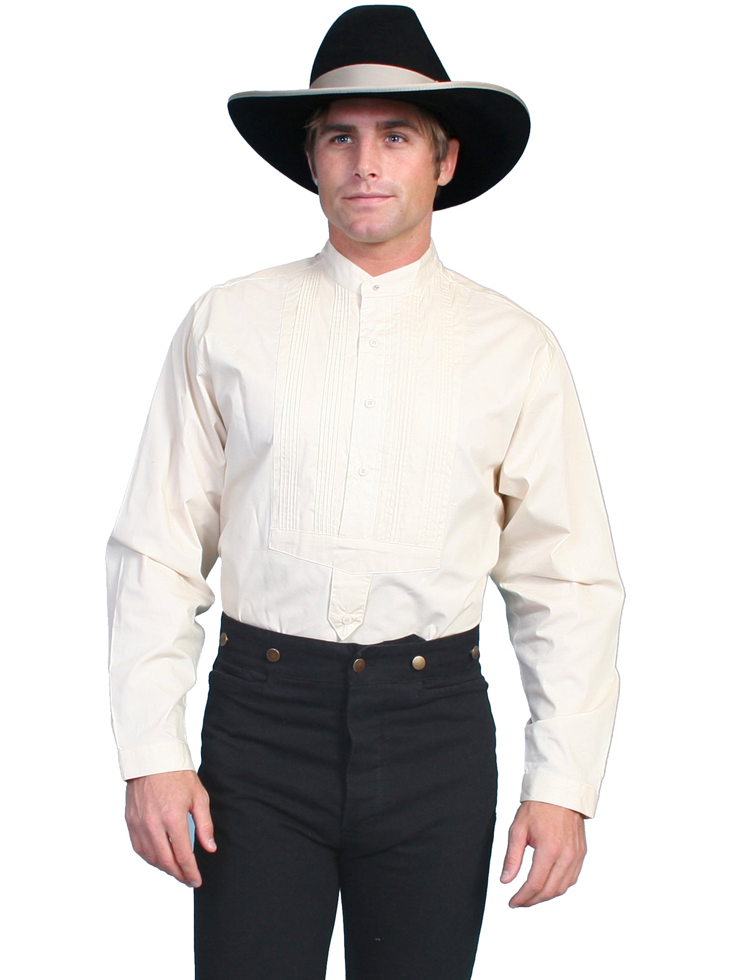 Scully Men's Wahmaker Old West Gambler Shirt in Ivory