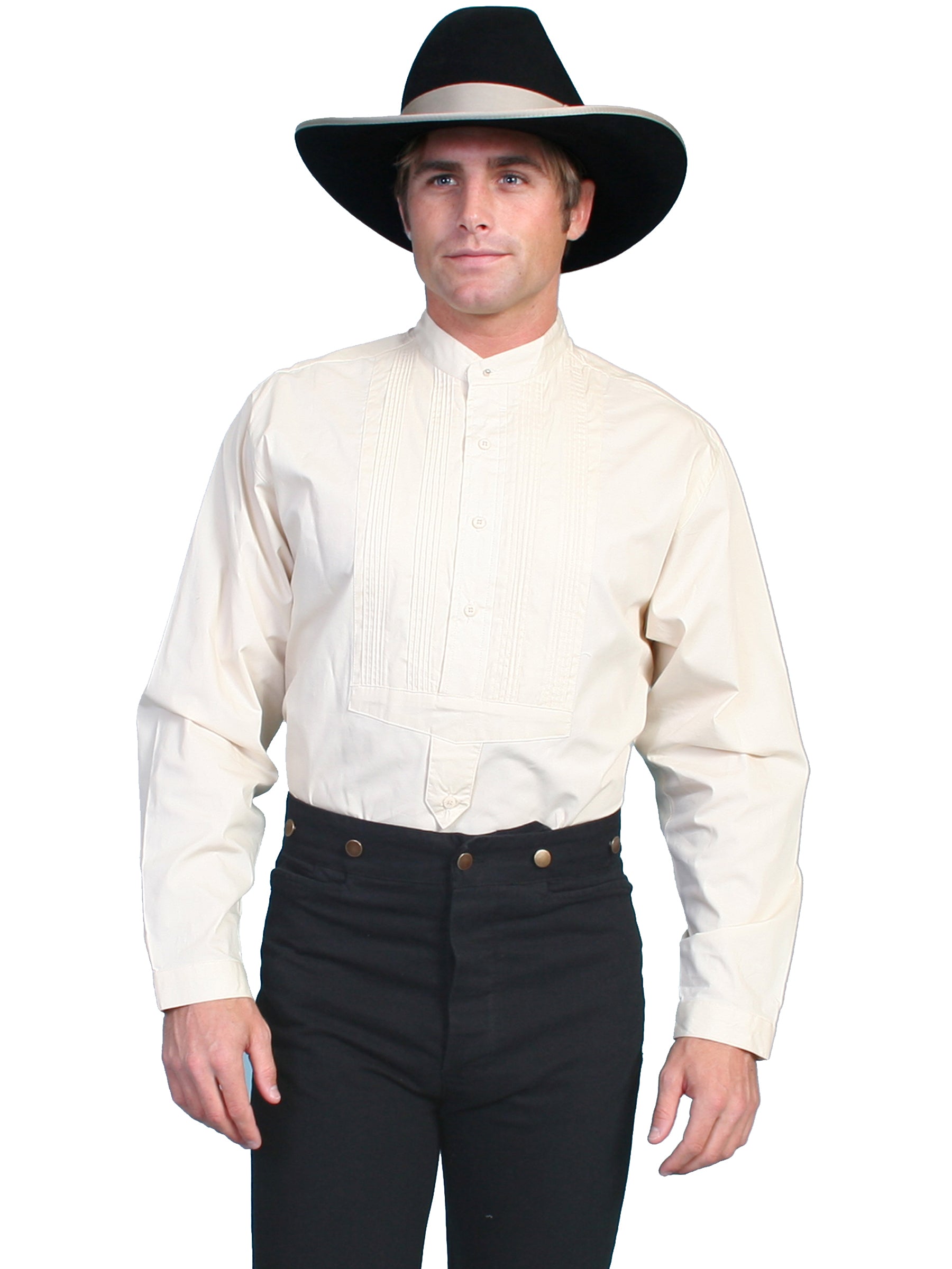 Scully Men's Wahmaker Old West Gambler Shirt in Ivory