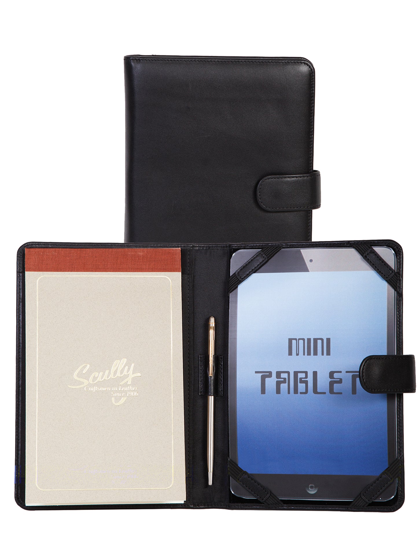 Scully Mini Tablet Cover Padfolio in Black