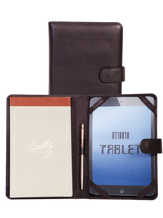 Scully Mini Tablet Cover Padfolio in Chocolate