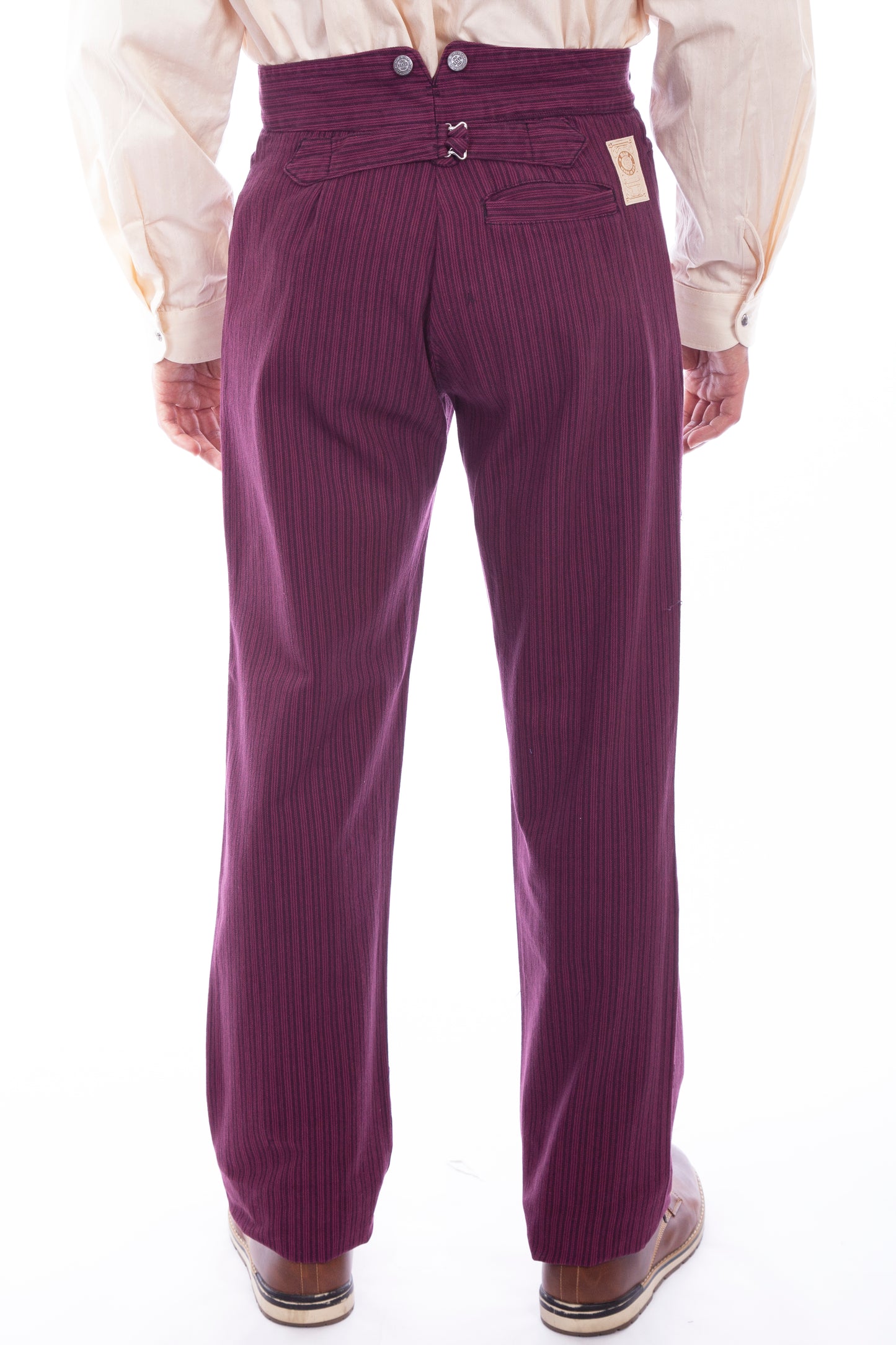 Scully Men's Wahmaker Rail Striped Pants Burgundy