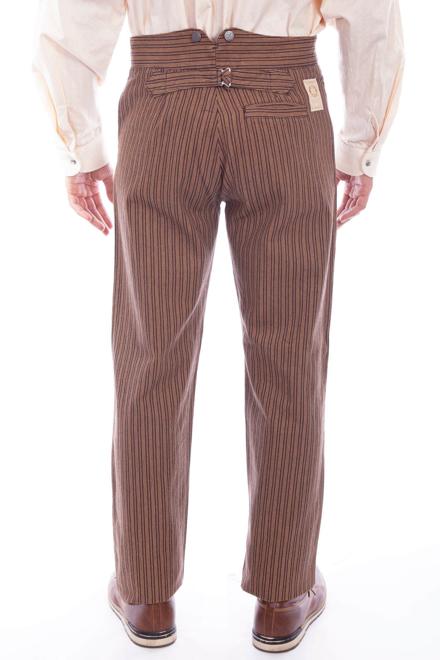 Scully Men's Wahmaker Rail Striped Big and Tall Pants in Taupe