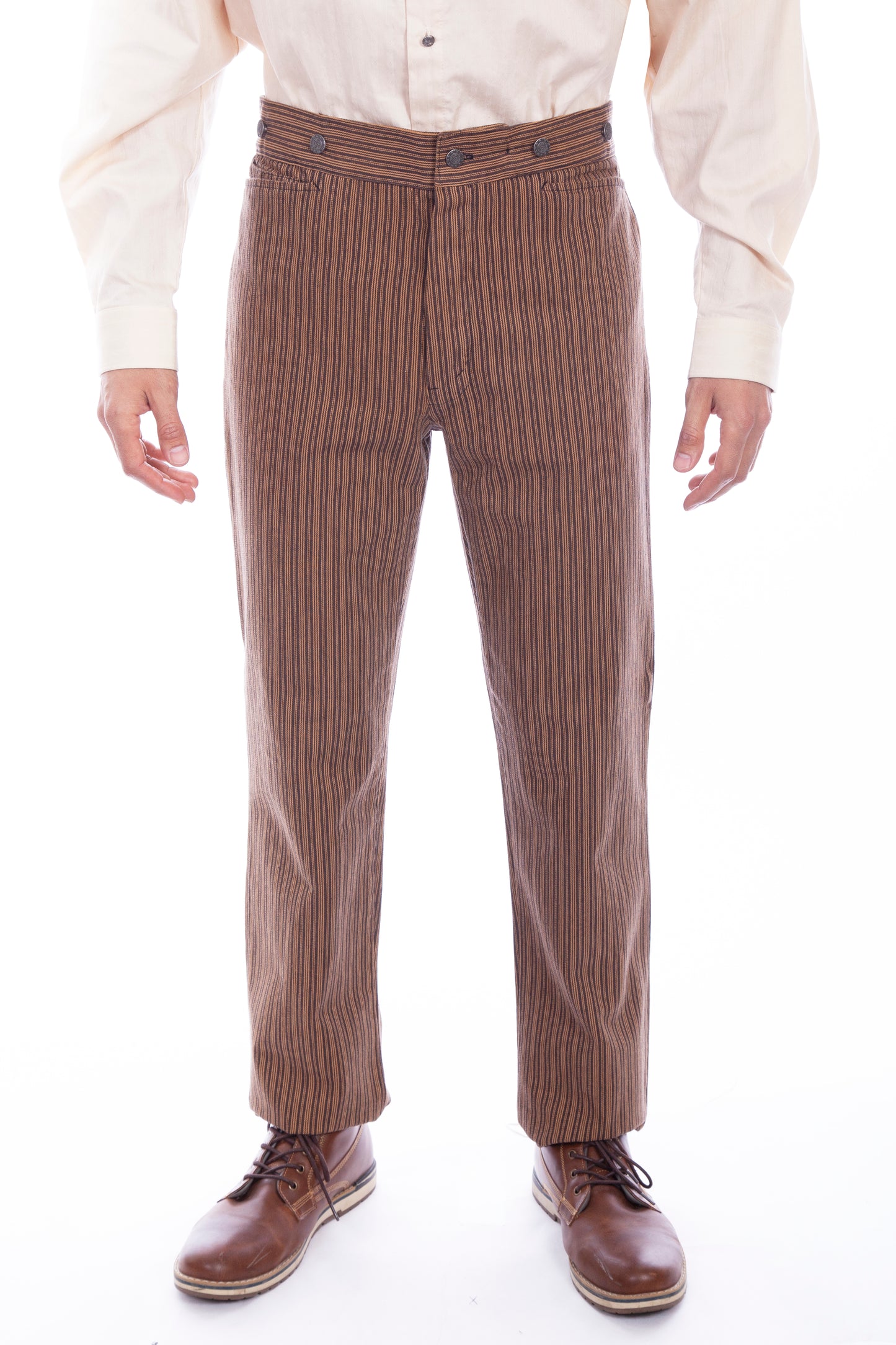 Scully Men's Wahmaker Rail Striped Big and Tall Pants in Taupe