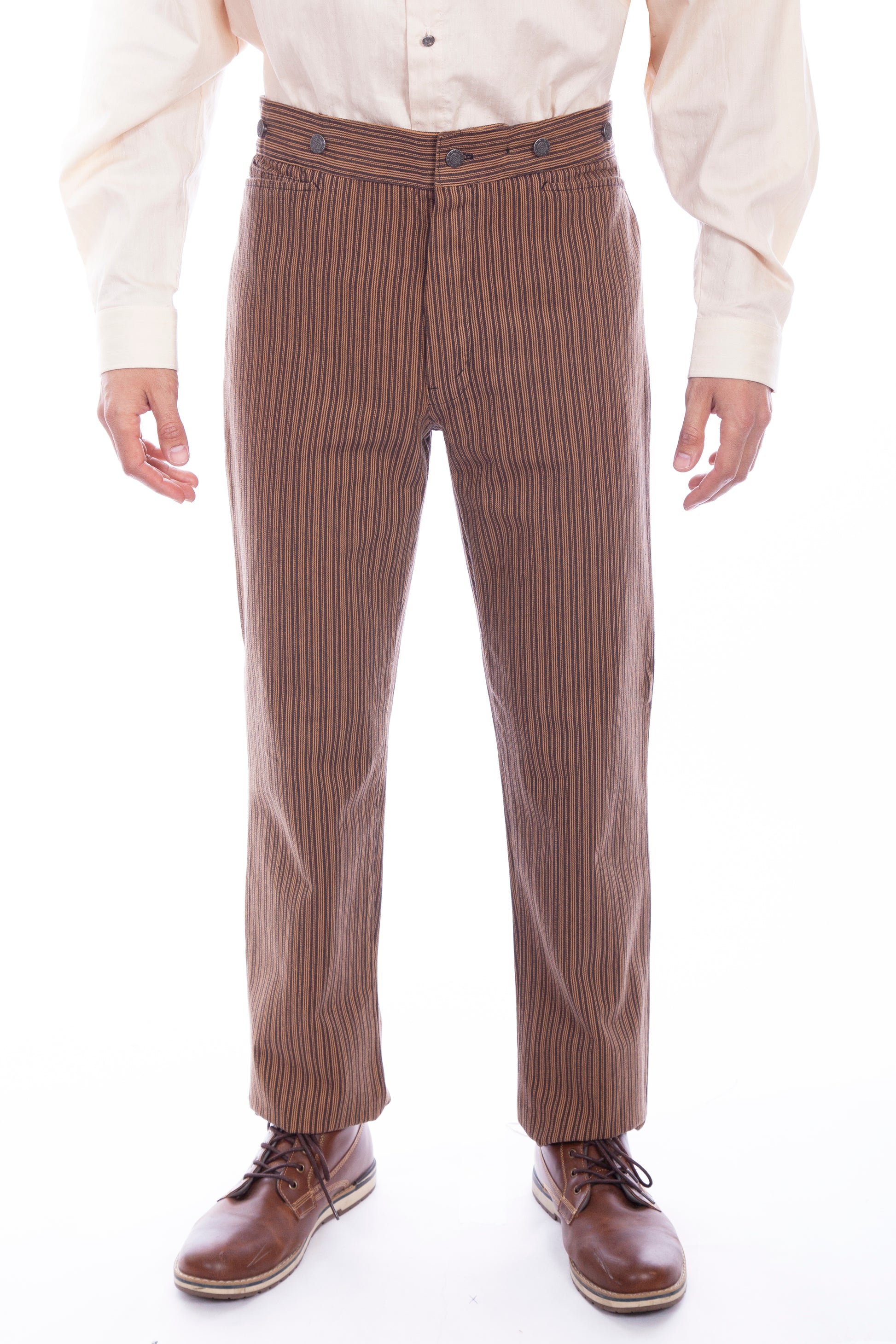 Scully Men's Wahmaker Rail Striped Big and Tall Pants in Taupe